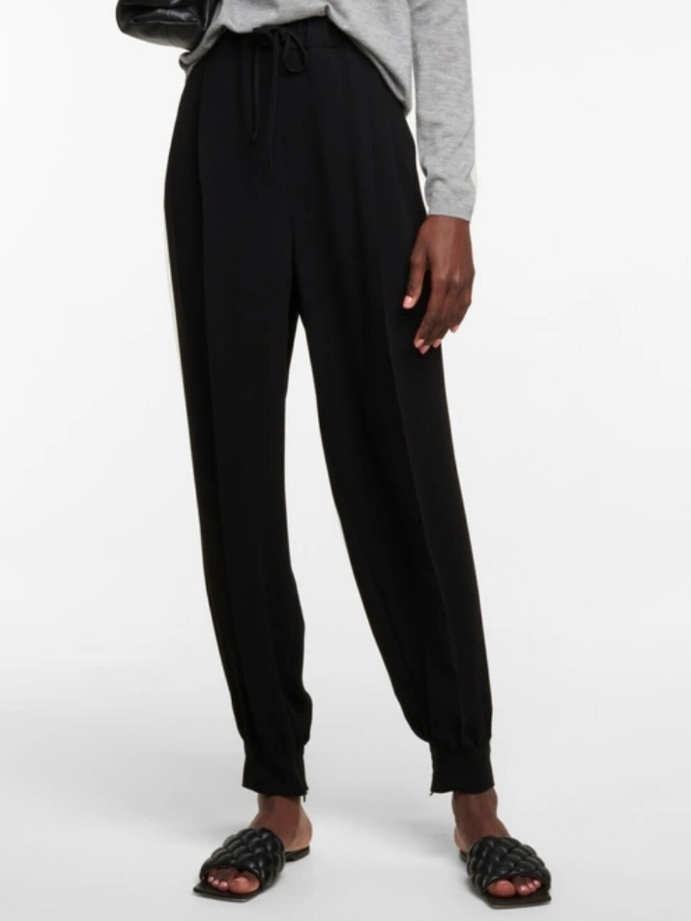 Max Mara Italy Black Nero Umico Cady Pants  (Size 14)